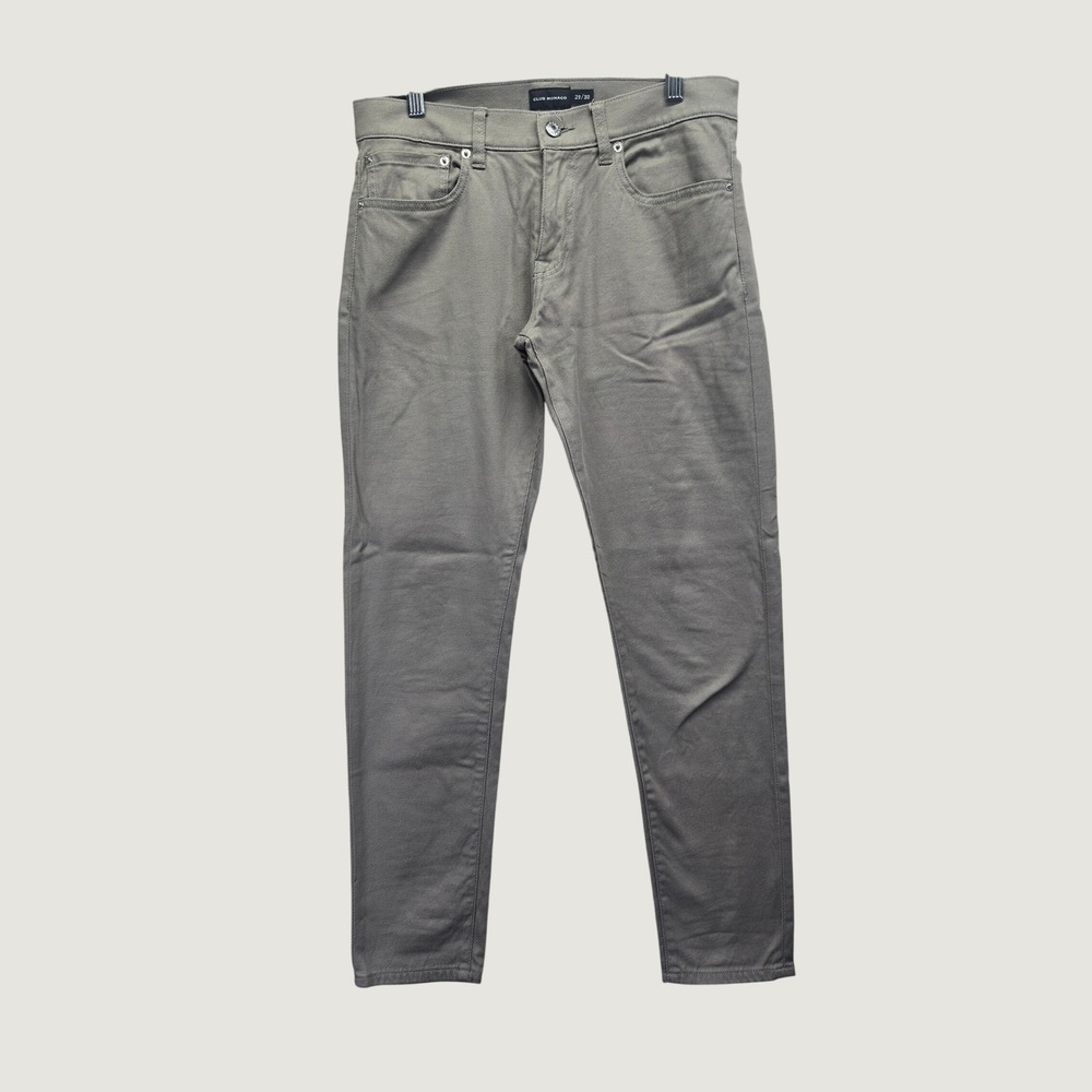 Club Monaco Slim Fit Chino Pants Olive Green 29/30 Cotton Stretch Five Pocket